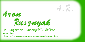 aron rusznyak business card